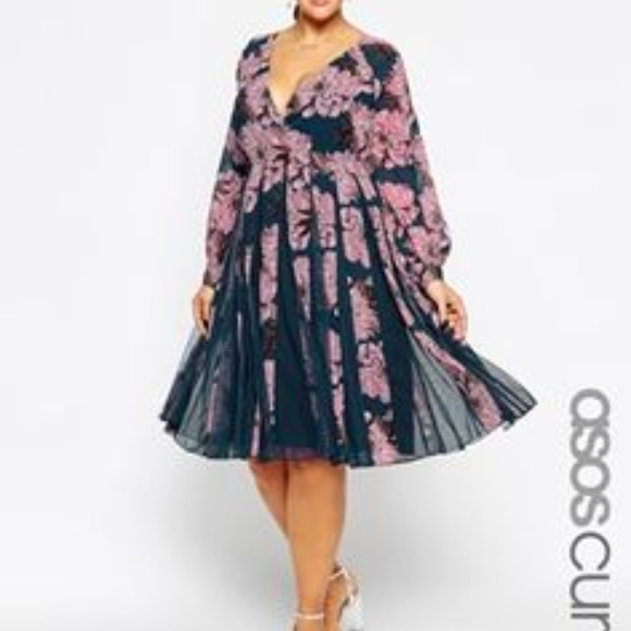 ASOS Curve Dresses & Skirts - ASOS Curve | Boulangerie Sheer Panel Wrap Dress